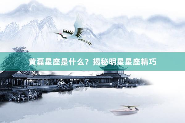 黄磊星座是什么？揭秘明星星座精巧